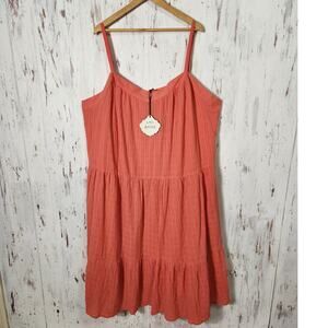 Knox Rose Maxi Dress Womens 4X Corral Pink Tiered Beach Vacation Spring Easter